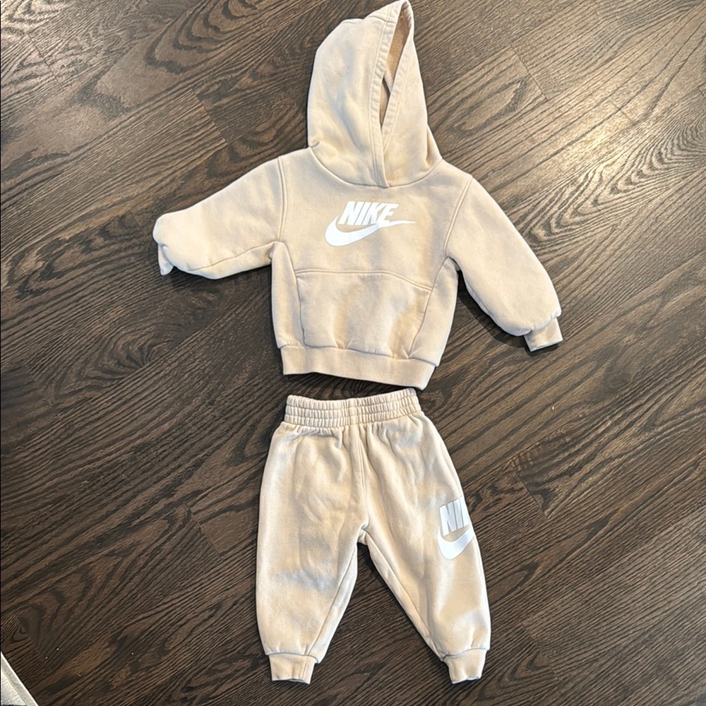 Nike Kids Tan Hoodie and Jogger Set